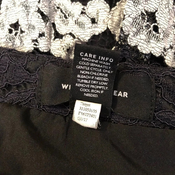 Who What Wear Black/White Lace Midi Skirt Size 6 Whimsy Romantic Goth - Picture 7 of 7